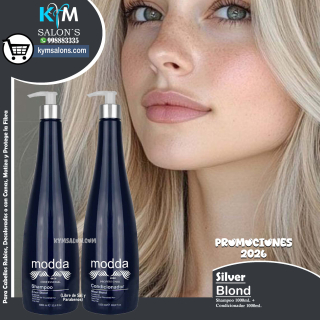 Pack Shampoo 1000ml. + Conditioner 1000ml. Silver Blond de Modda CodSilM
