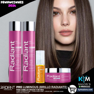 COMBO SHAMPOO 300ml. + CONDITIONER 300ml. + MÁSCARA 350gr. + ARGÁN 50ml. KERATIN PRO LUMINOUS Radiant CodRadProke