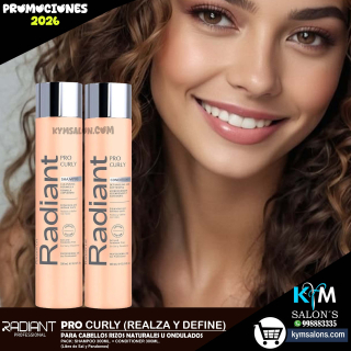 PACK SHAMPOO 300ml. + CONDITIONER 300ml.  PRO CURLY RADIANT CodCurlyRad