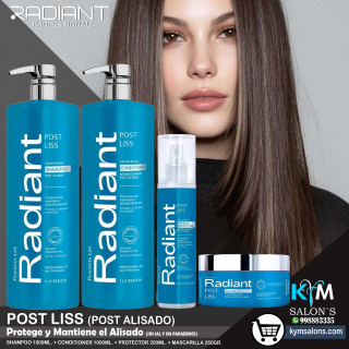 COMBO SHAMPOO 1000ml. + CONDITIONER 1000ml. + PROTECTOR 200ml. + MÁSCARA 350gr. Radiant Post Liss Smoothing CodRadPosL - 1