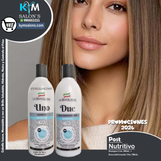 PACK 1 SHAMPOO UNO 500ML. + 1 CONDITIONER 500ML. LA BRASILIANA POST NUTRITIVO CODDUOSHACO