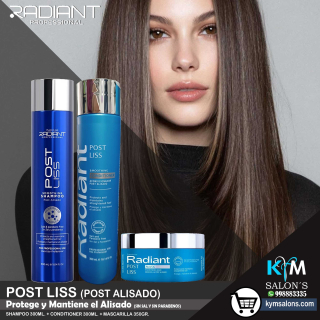 KIT SHAMPOO 300ml. + CONDITIONER 300ml. + MASCARILLA 350gr. Radiant Post Liss Smoothing CodRadPosL