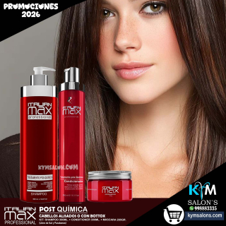 KIT SHAMPOO 500ml. + CONDITIONER 300ml. + MÁSCARA 285gr. Italian Max Post Química CodItaPQ