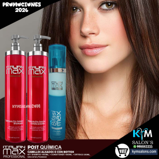 KIT SHAMPOO 1000ml. + CONDITIONER 1000ml. + BIFASI MAX 300gr. Italian Max Post Química CodItaPQ