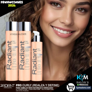KIT SHAMPOO 300ml. + CONDITIONER 300ml. + GEL 250gr. PRO CURLY RADIANT CodCurlyRad