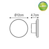 Aplique Eclipse LED 9W  Hermético IP65 Blanco -3 Tonos: Luz cálida-día-fría 