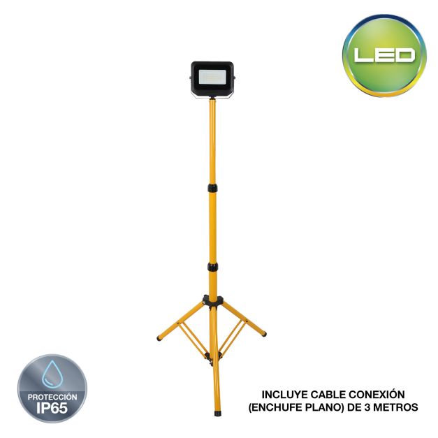 Reflector LED Tripode 1x45W  Hermético IP65 - Luz Fría