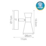 Aplique Aura LED 35W GU10 IP20 Negro/Dorado - No incluye bombillo