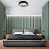 Plafón Pirott Wood LED 36W 45cm Negro - Luz cálida
