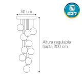 Colgante Otto Máx.40W E27 10 Luces 40cm Dorada - No incluye bombillo