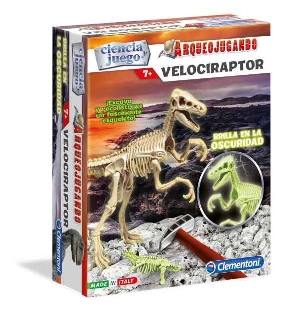 CLEMENTONI ARQUEOJUGANDO VELOCIRAPTOR FOSFORESCENTE