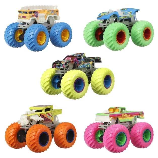 HOT WHEELS MONSTER TRUCKS GLOW IN THE DARK SURT 1:64