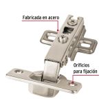 Bisagra bidimensional para gabinetes, cobertura completa Par.