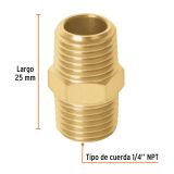 Niples macho - macho de 1/4
