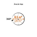 Aspersor con base de acero con aspas riego 8.5 m ASP-50