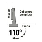 Bisagra bidimensional para gabinetes, cobertura completa Par.