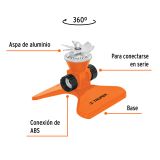 Aspersor con base de acero con aspas riego 8.5 m ASP-50