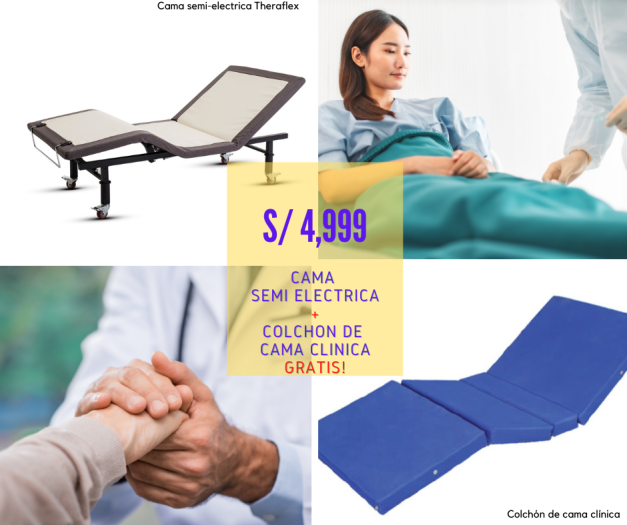 CAMA CLINICA SEMIAUTOMATICA THERAFLEX CON COLCHON GRATIS!