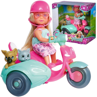 Muñeca Evi Love Con Moto Y Mascota + Accesorios