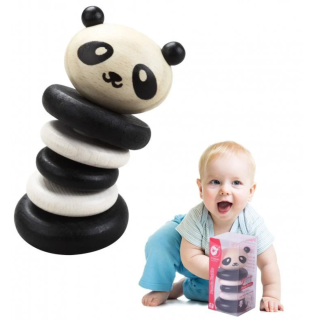 Juguete De Bebé Classic Wordl Mi Primera Sonajita De Panda Sensorial De Madera