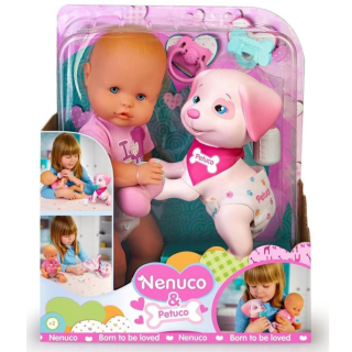 Juguete Muñeca Nenuco & Petuco Bebé con Perrito y Accesorios