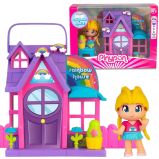 Set Pinypon Pequeña Casita Con Muñeca y Accesorios Casa Portátil