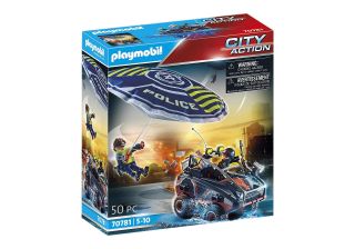 PLAYMOBIL CITY ACTION: Persecución Policía en Paracaidas y Vehículo