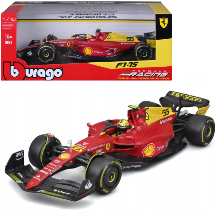 HTLNUZD Bburago 1/24 2023 New F1-75 #55 Sainz for Ferrari 75th Anniversary Formula 1 Static Alloy Die Cast Collectible Vehicle Model HTLNUZD Bburago 1/24 2023 New F1-75 #55 Sainz for Ferrari 75th Anniversary Formula 1 Static Alloy Die Cast Collectible Vehicle Model
