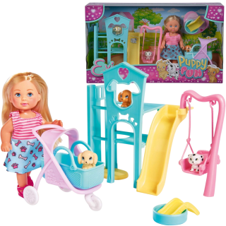 Muñeca Evi Love Parque Para Perritos Set Con Mascotas y Accesorios