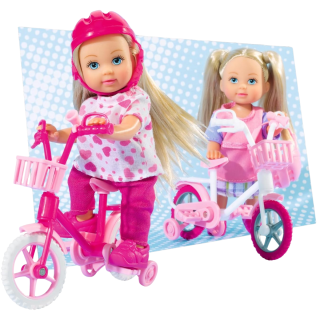 Muñeca Evi Love Con Bicicleta Set De Paseo Con Accesorios