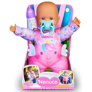 Juguete Muñeca Nenuco Vamos de Paseo con Mochila Portabebé y Accesorios