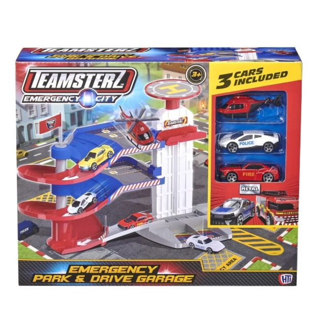 TEAMSTERZ Playset Garaje Emergencia + 3 Autos