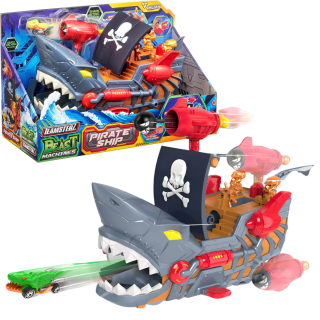 Juguete Pista De Autos Teamsterz Barco Pirata + 1 Auto Metal