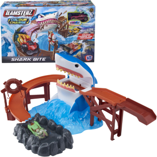 Juguete Pista De Autos Teamsterz Playset Tiburon Cambia De Color