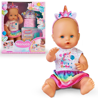 Juguete Muñeca Nenuco Cumpleaños de Unicornio Con Vestido Y Set De Fiesta