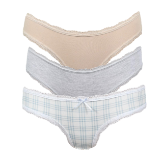 Inspirado en Annie: Pack x3 básicos melange, beige y cuadros celeste