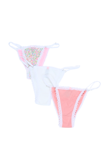 Pack x3 Bikini Camille perla, rosa y print floreado