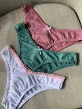Pack x3 calzón Almudena aqua, rosa lavanda y blanco