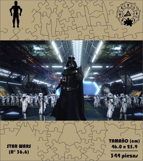 ROMPECABEZA MADERA MDF STAR WARS 36.6 (344 PZAS)