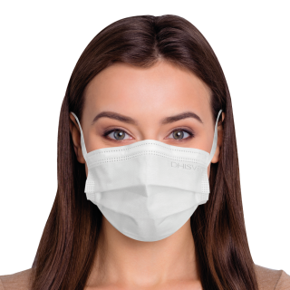 Mascarilla blanca con elástico - caja de 50 unidades
