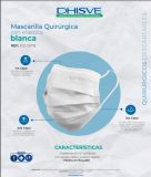 Mascarilla blanca con elástico - caja de 50 unidades