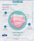Mascarilla rosada con elástico - caja de 50 unidades