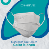 Mascarilla blanca con elástico - caja de 50 unidades