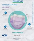 Mascarilla morada con elástico - caja de 50 unidades