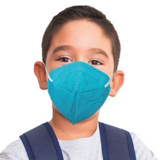 Mascarilla Kn95 kids turquesa - caja de 10 unidades