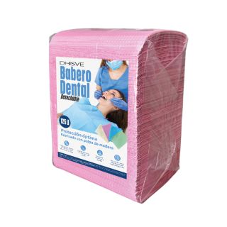 BABERO DENTAL DESECHABLE ROSADO PAQ (125 U)