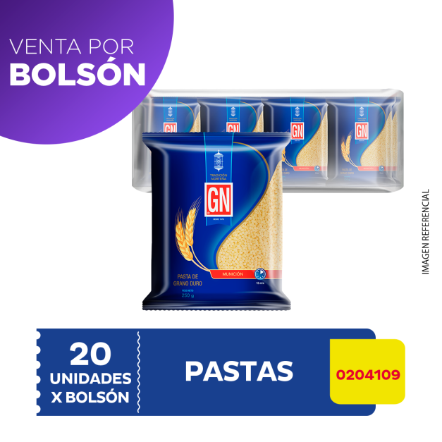 Bolsón de Pastas Munición GN 20 Unidades 250 g c/u