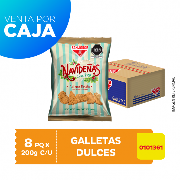 Galleta navideña x 8 BLS x 200 gr. C/U - San Jorge