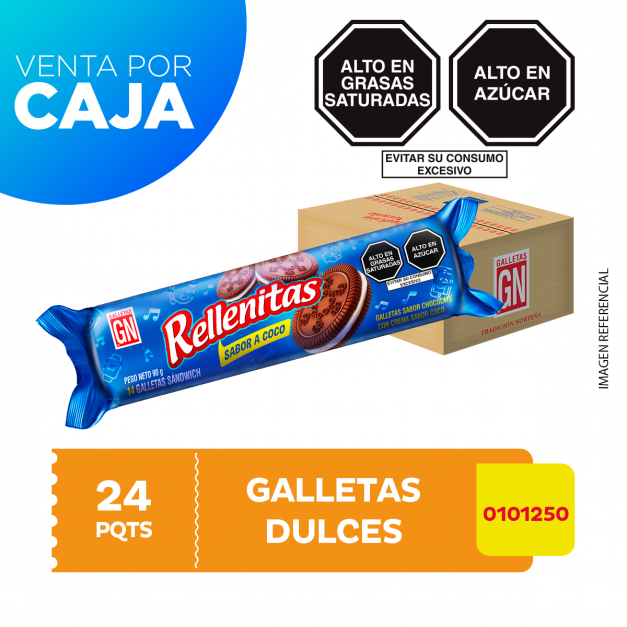 Caja de Galletas Rellenitas Taco sabor a Coco