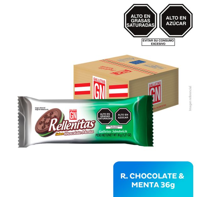 RELLENITAS CHOCOLATE & MENTA GN X 5 PACK X 8 PQTS